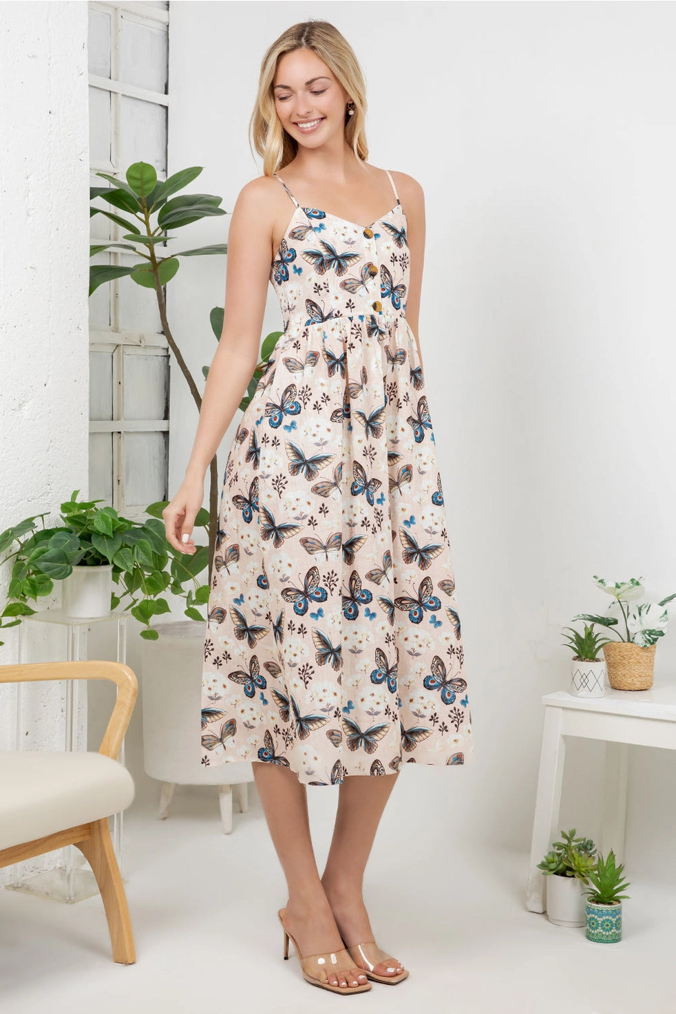 Butterfly Print Cami Dress