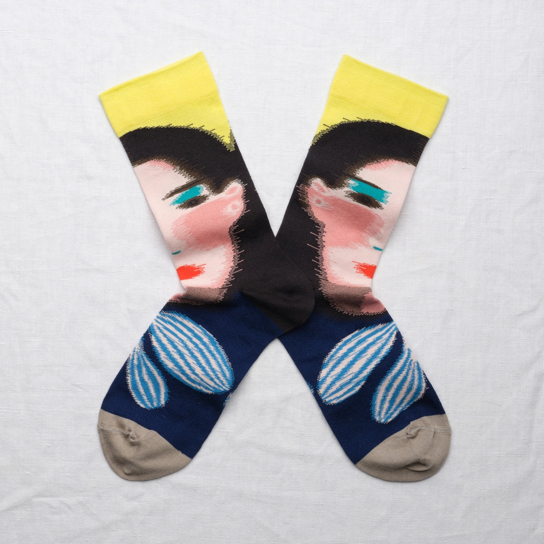 Face Socks in Canary