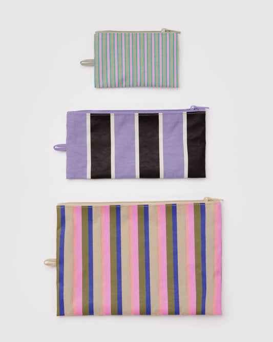 Candy Shop Stripes Flat Pouch Set by Baggu