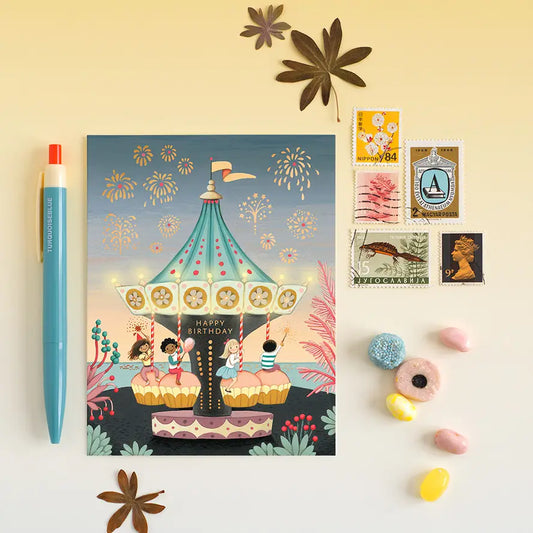 Carousel Birthday Greeting Card