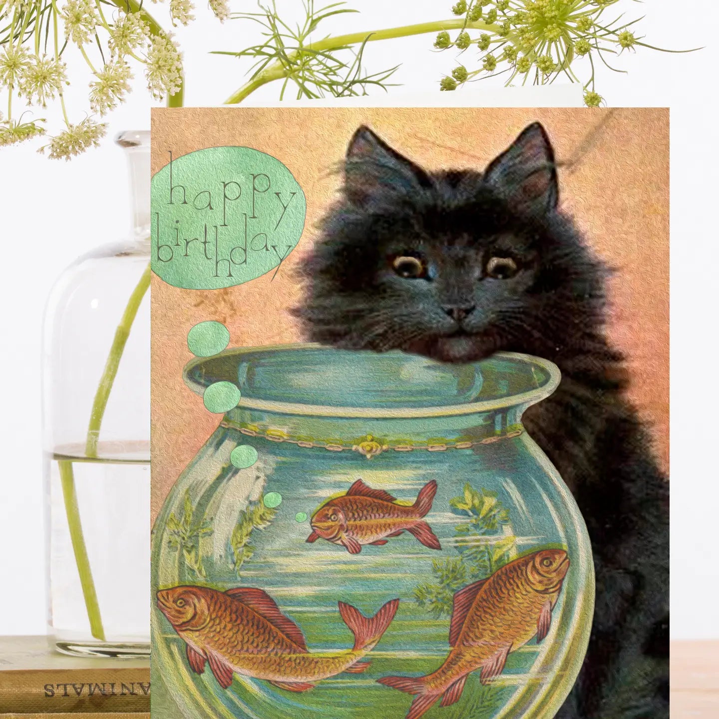 Cat & Fishbowl Birthday Card
