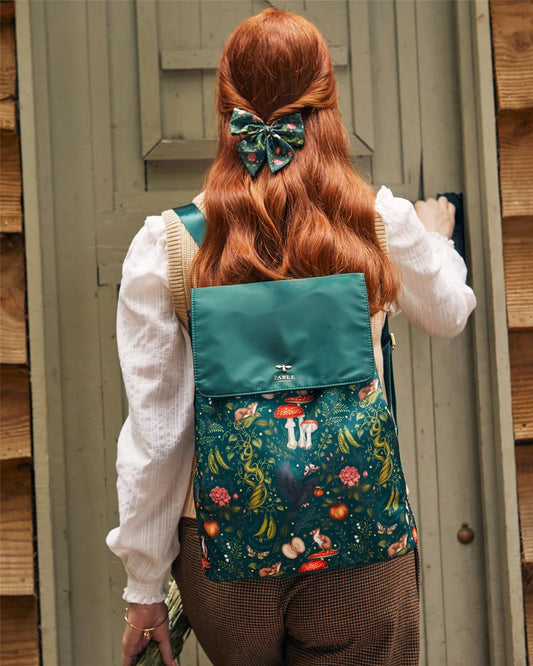 Catherine Rowe Into the Woods Green Backpack
