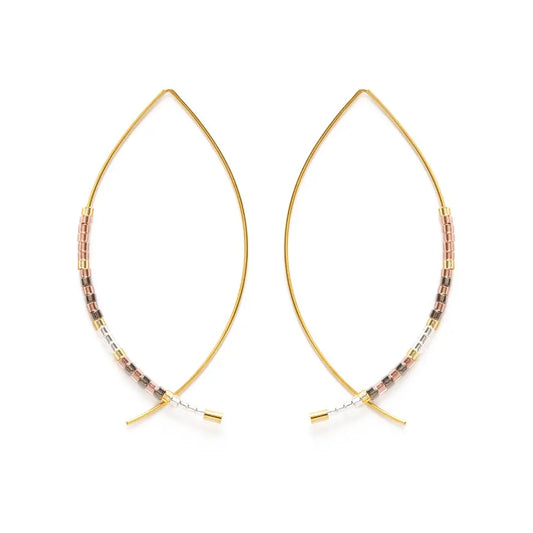 Champagne Marquise Threader Hoops