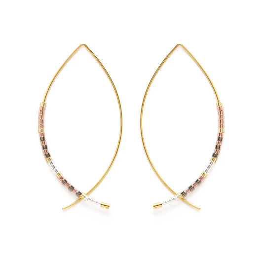 Champagne Marquise Threader Hoops