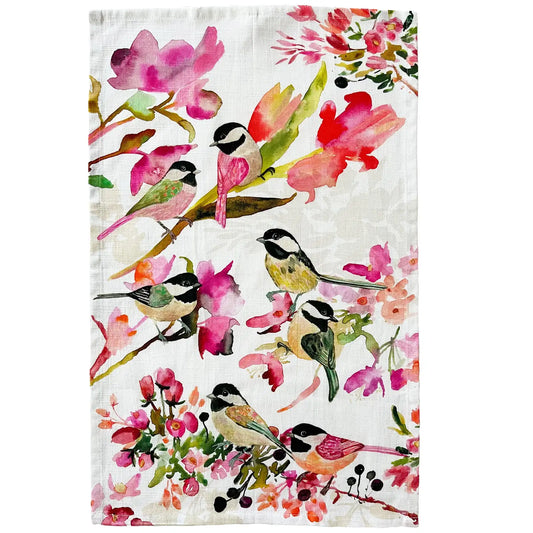 Chickadees Tea Towel