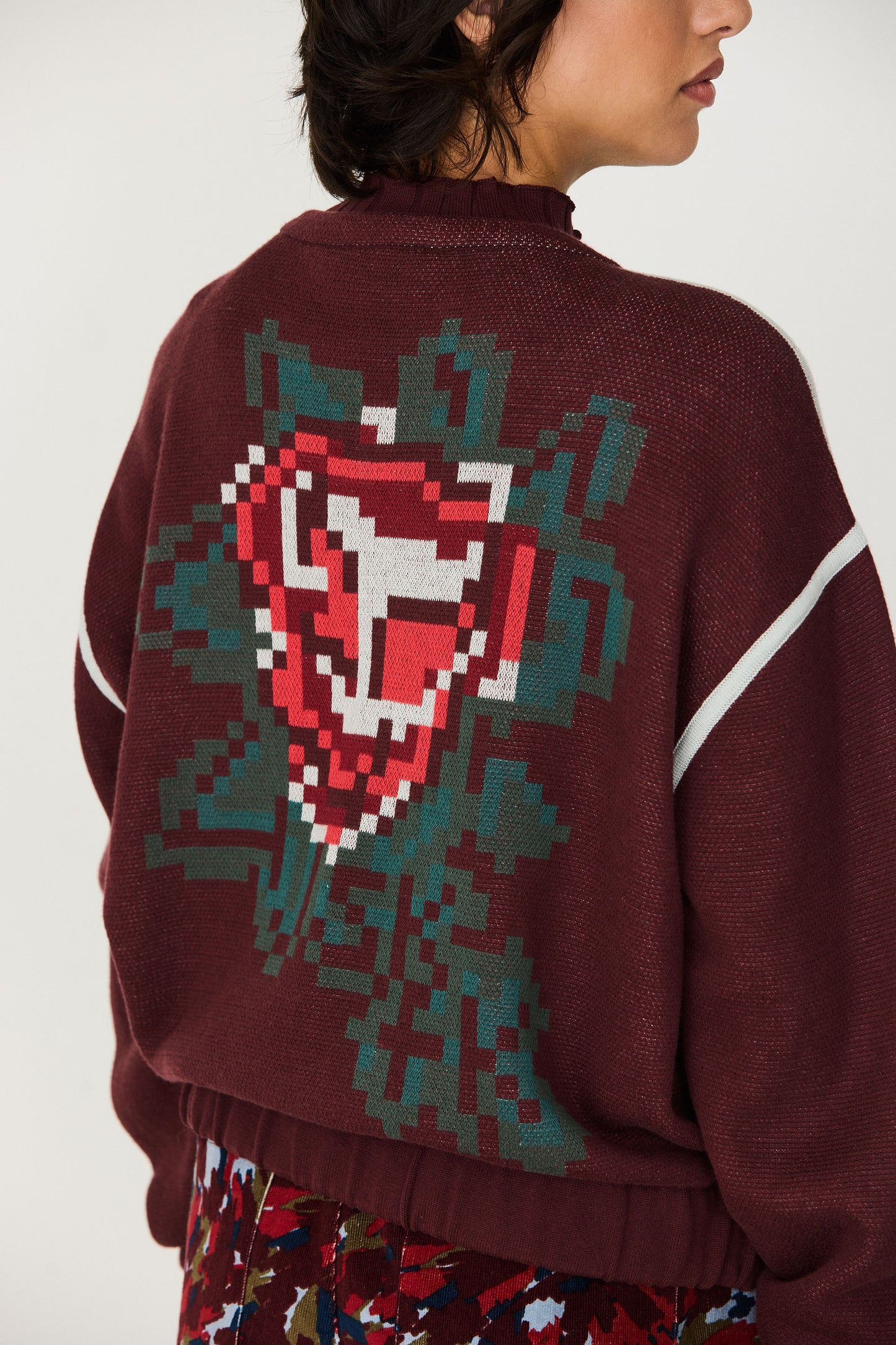 Chocolate Pixel Rose Galar Sweater by SKFK