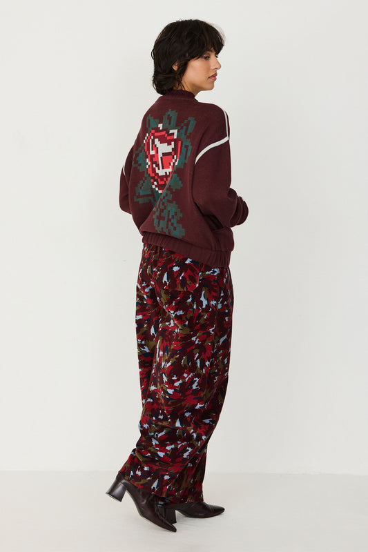 Chocolate Pixel Rose Galar Sweater by SKFK