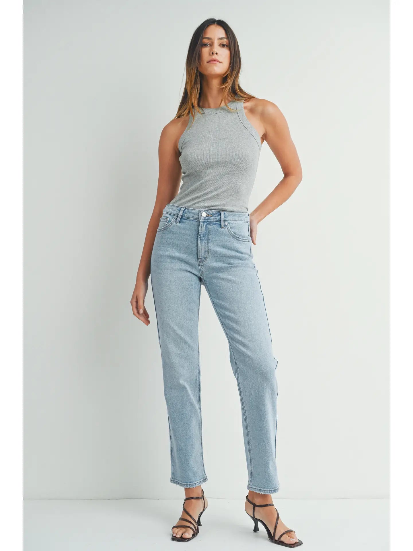 Light Denim Clean Stretch Straight Jeans