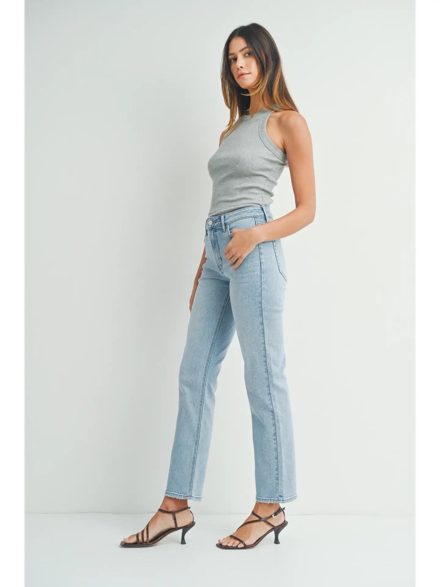 Light Denim Clean Stretch Straight Jeans