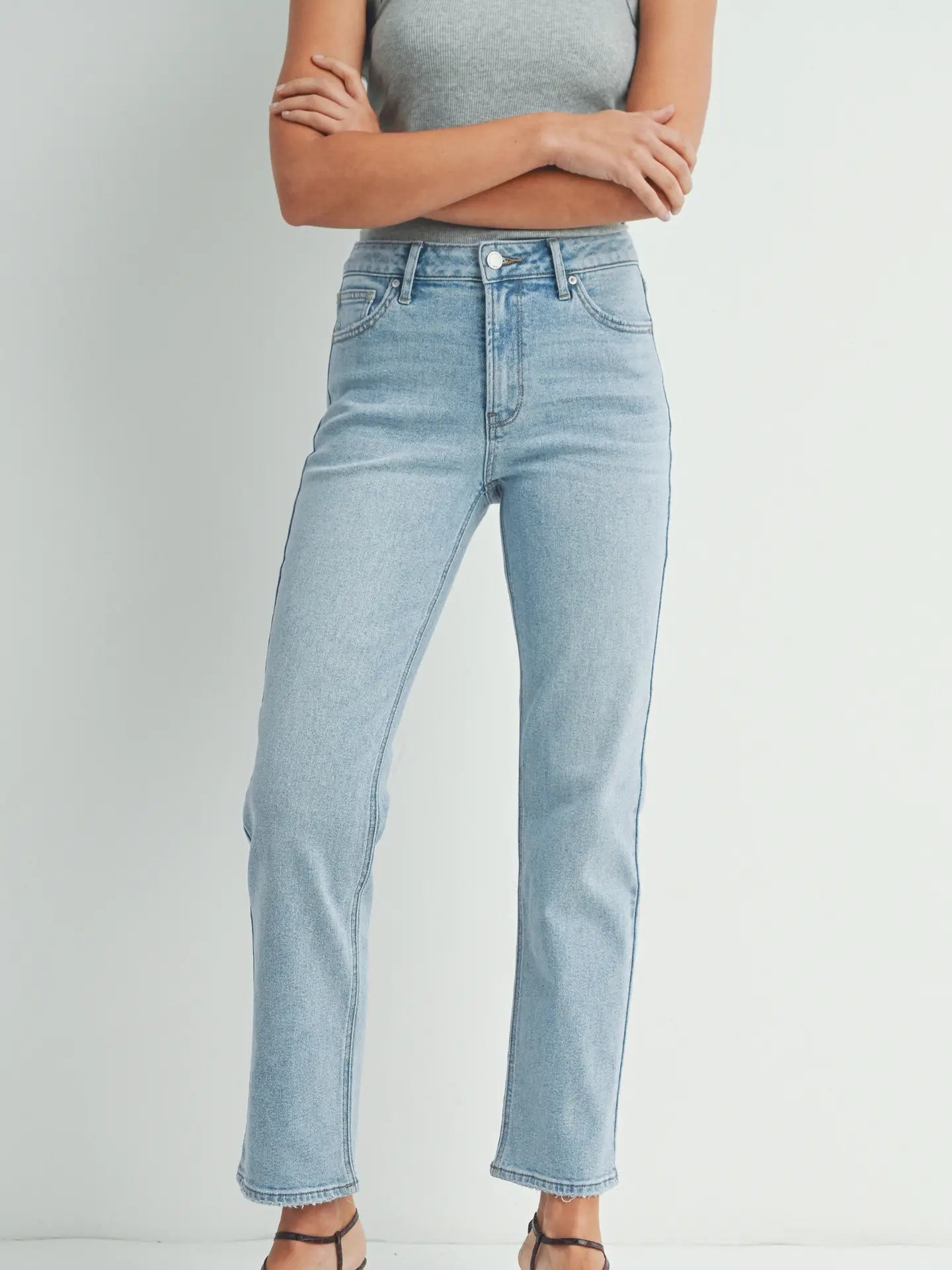 Light Denim Clean Stretch Straight Jeans