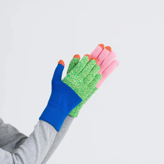 Cobalt Pink Pair and Spare Knit Touchscreen Gloves