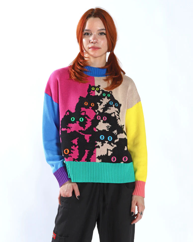Color Block Kitty Sweater