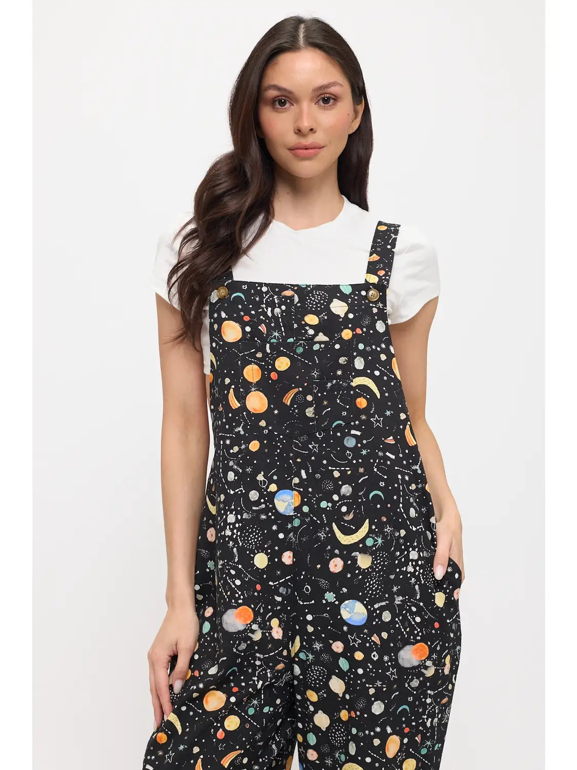 Cosmic Galaxy Print Overalls