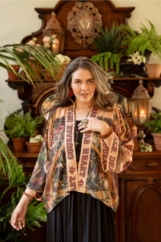 Courage Dear Heart Cropped Bamboo Kimono