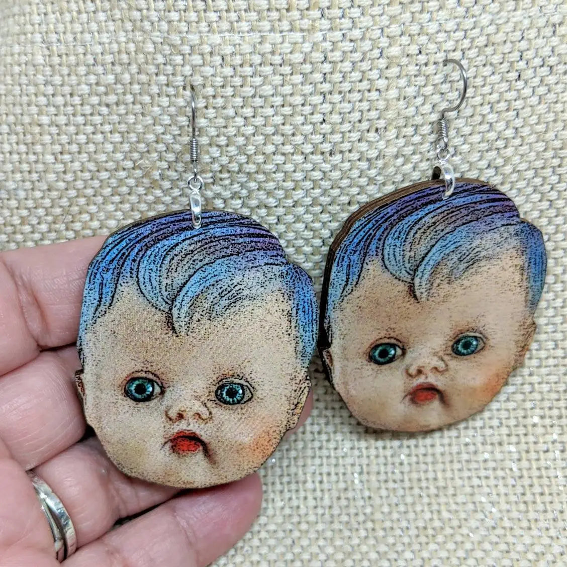Creepy Baby Head Earrings