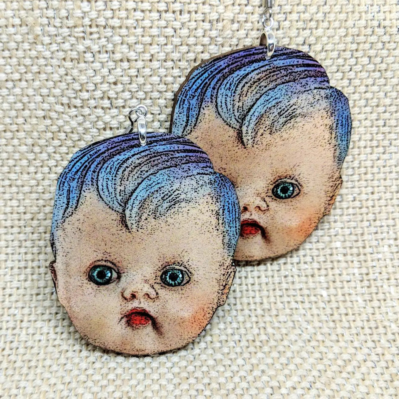 Creepy Baby Head Earrings