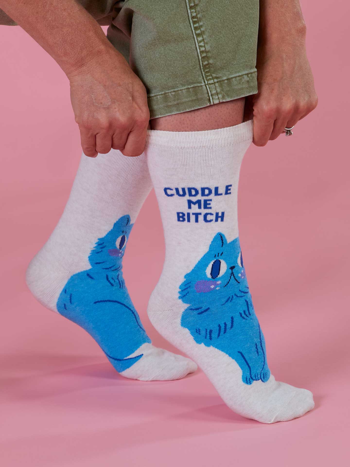 Cuddle Me Bitch Crew Socks by Blue Q