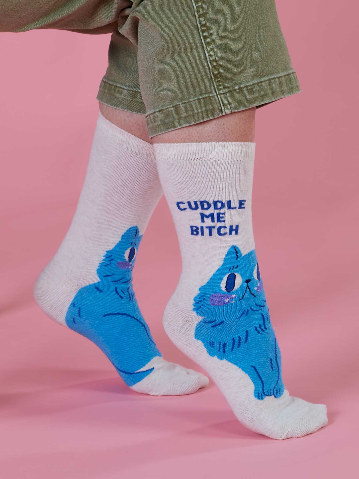 Cuddle Me Bitch Crew Socks by Blue Q
