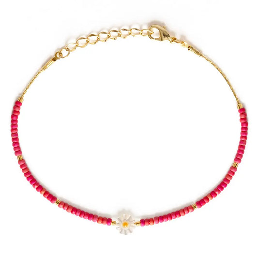 Daisy Coral Miyuki Bead Bracelet