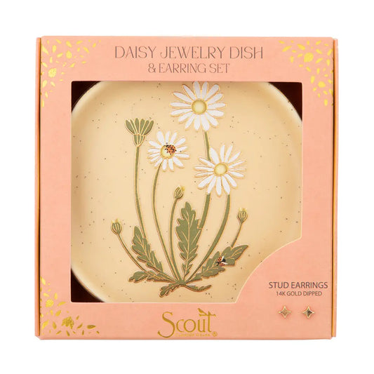 Daisy Jewelry Dish & Stud Earring Set