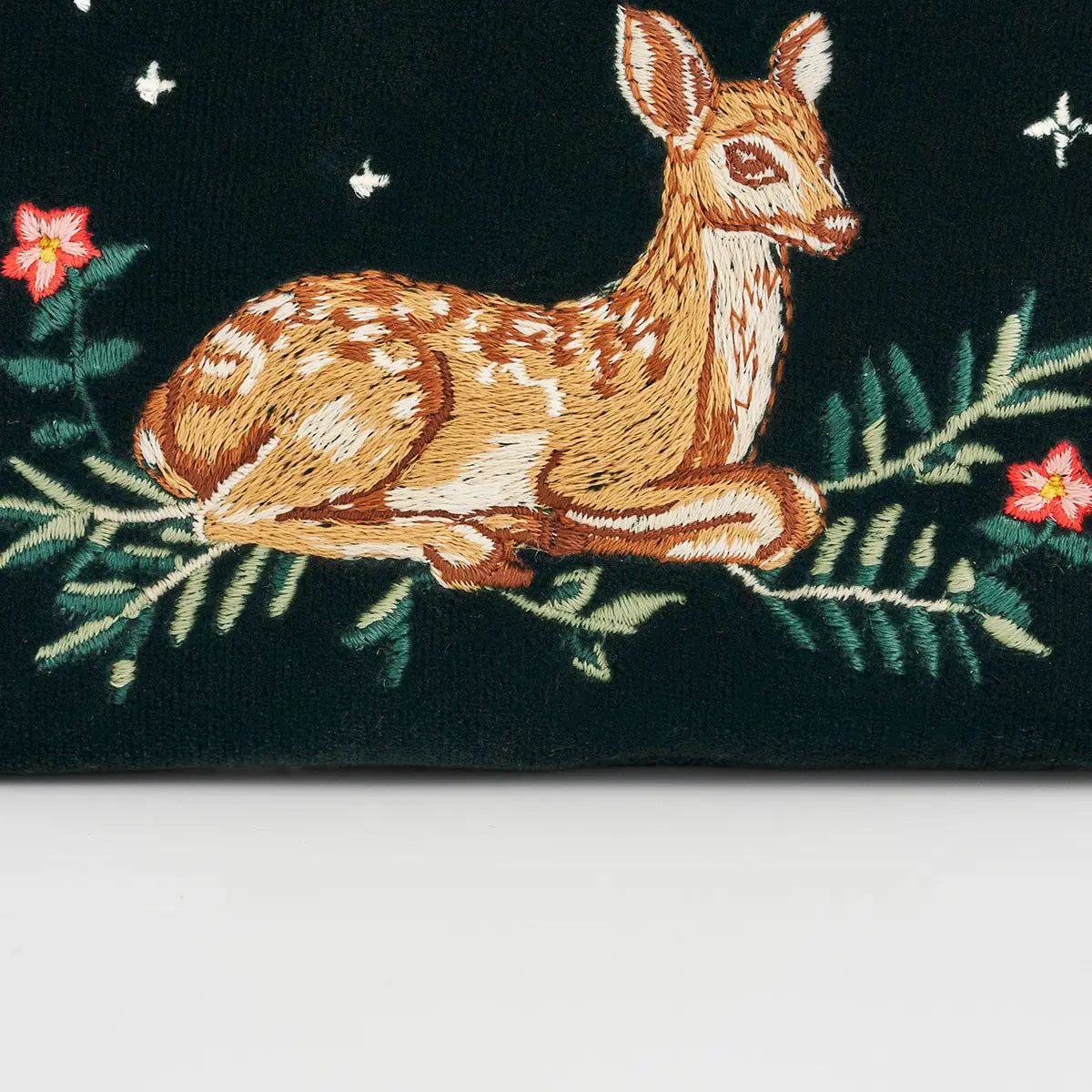 Dark Emerald Fawn Embroidered Wallet by Fable England
