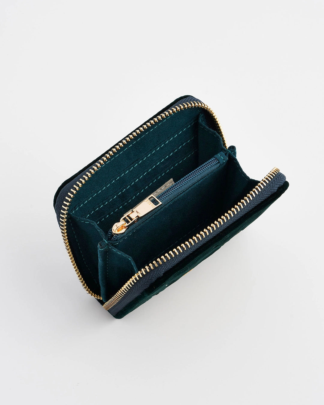 Dark Emerald Fawn Embroidered Wallet by Fable England