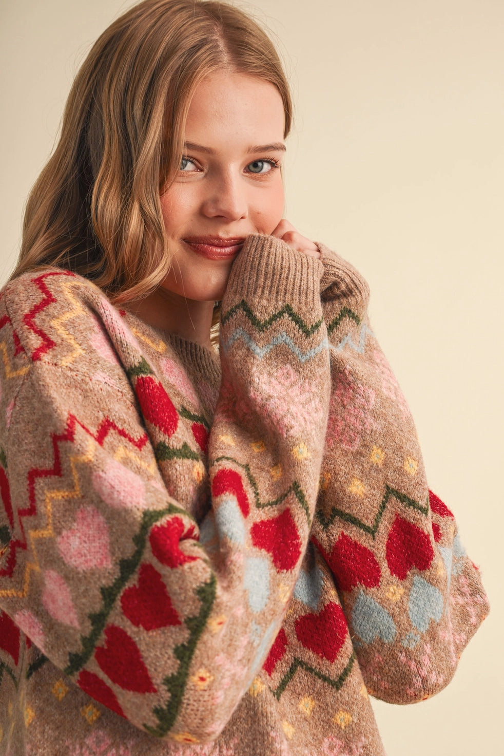 Desert Mix Heart Sweater