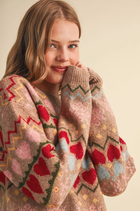 Desert Mix Heart Sweater