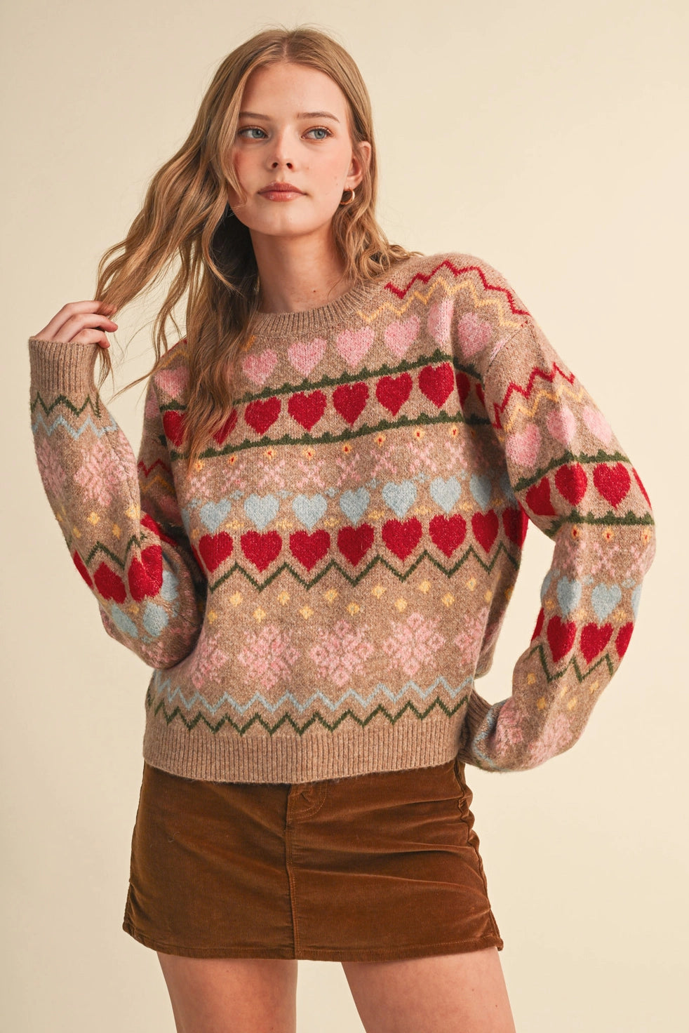 Desert Mix Heart Sweater