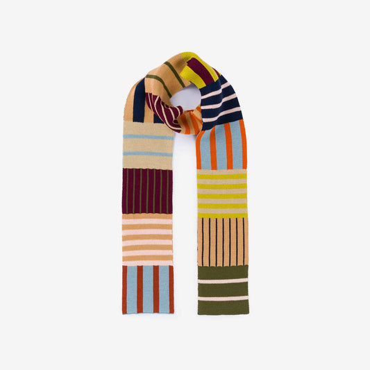 Desert Patchwork Stripe Skinny Scarf