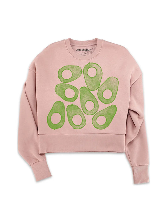 Desert Pink Avocados Sophie Fleece Sweatshirt by Supermaggie