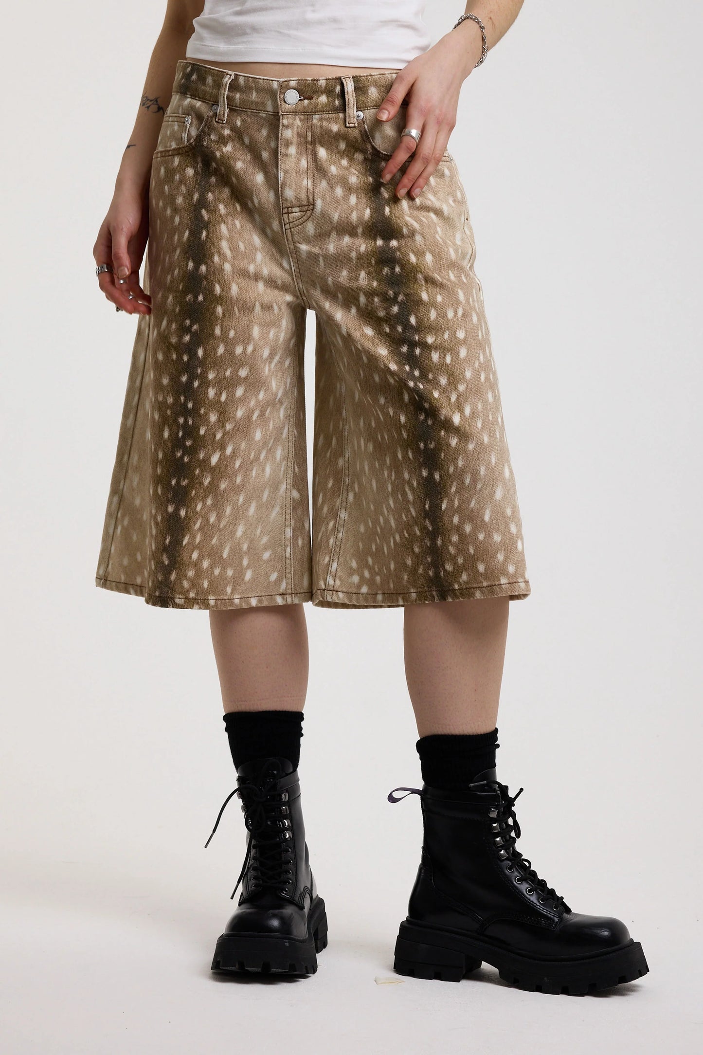 Doe Fawn Print Jorts by Ragged Priest