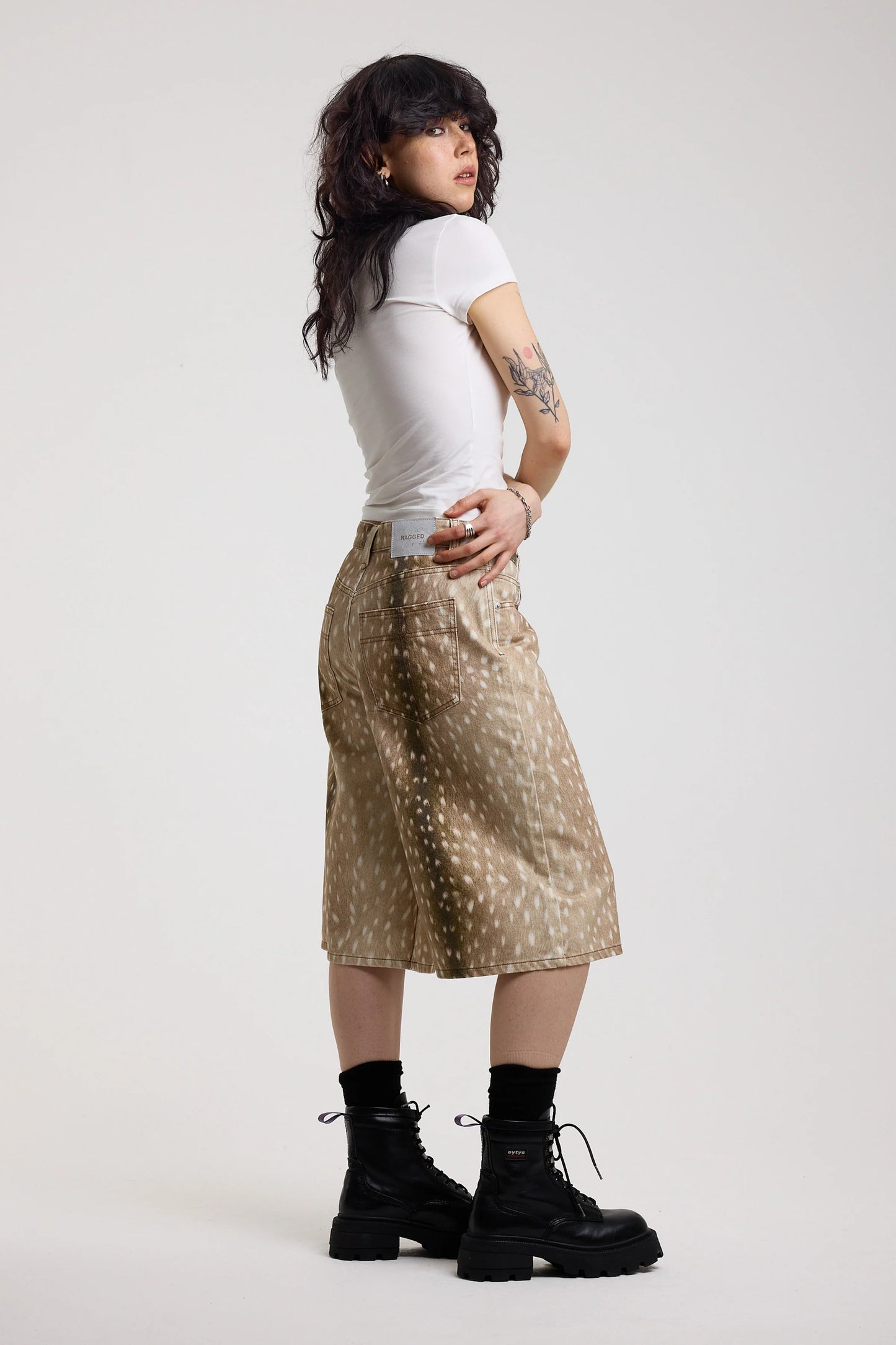 Doe Fawn Print Jorts by Ragged Priest