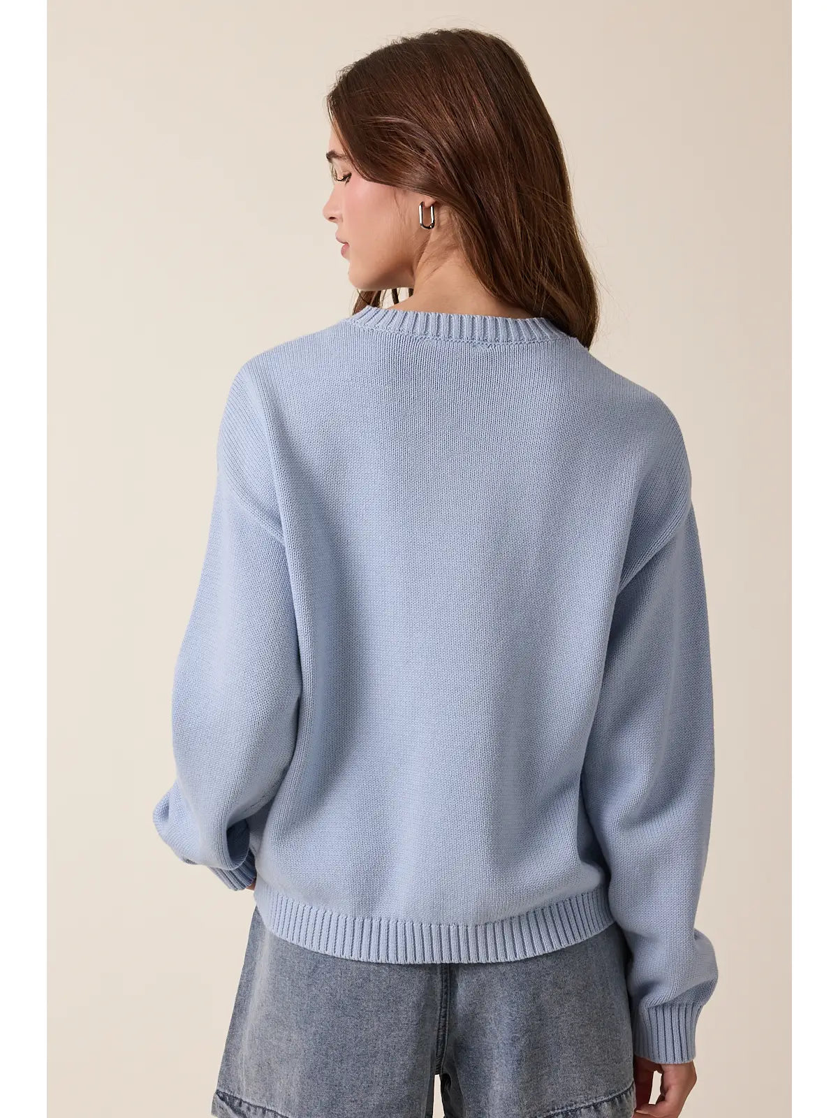 Dusty Blue Mallard Duck Sweater