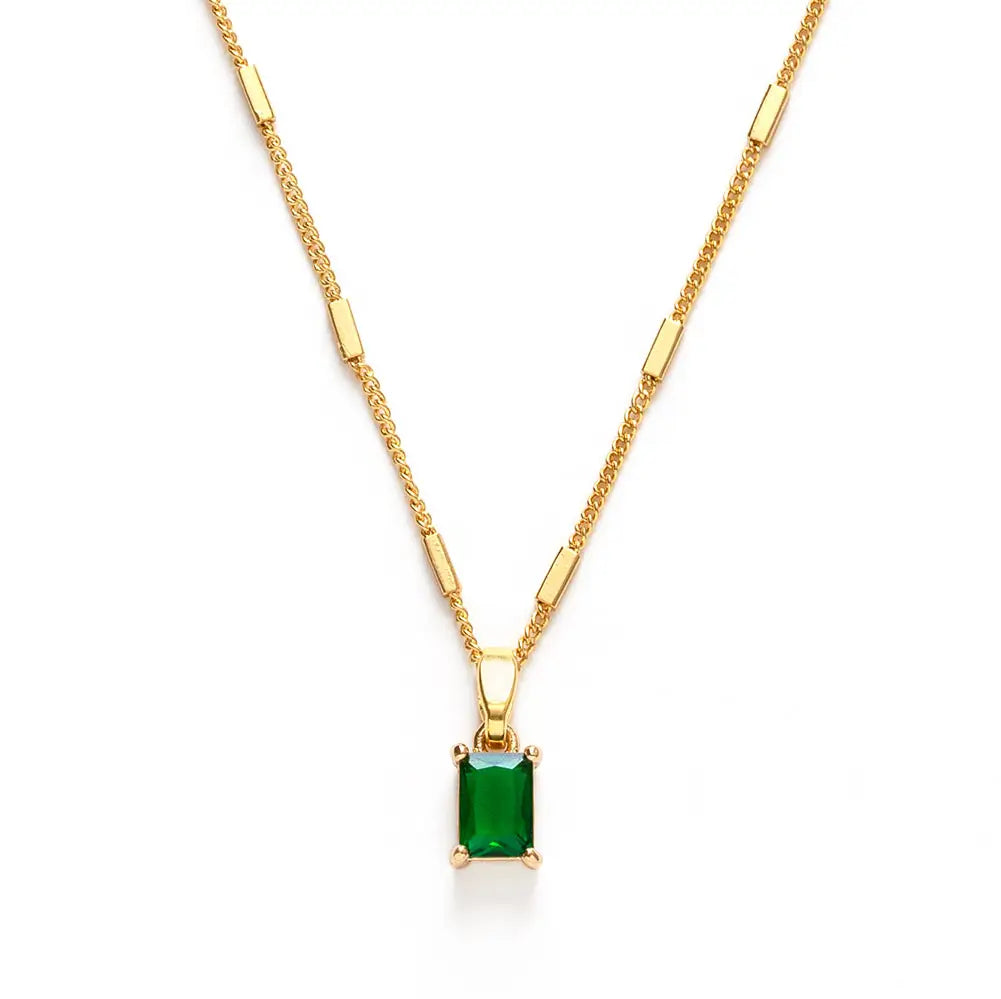 Emerald Green Pendant Necklace