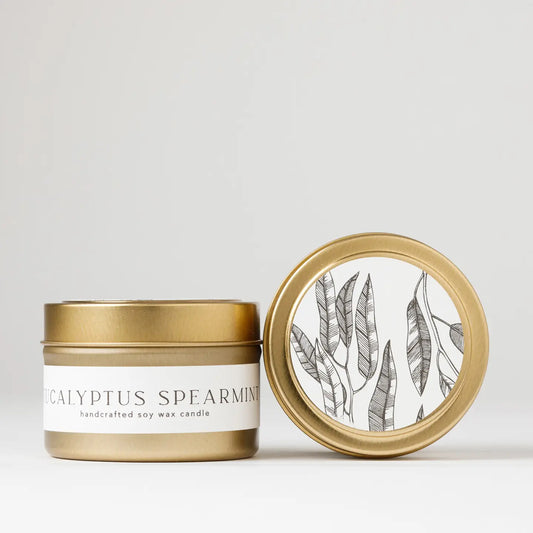 Eucalyptus + Spearmint Tin Soy Candle