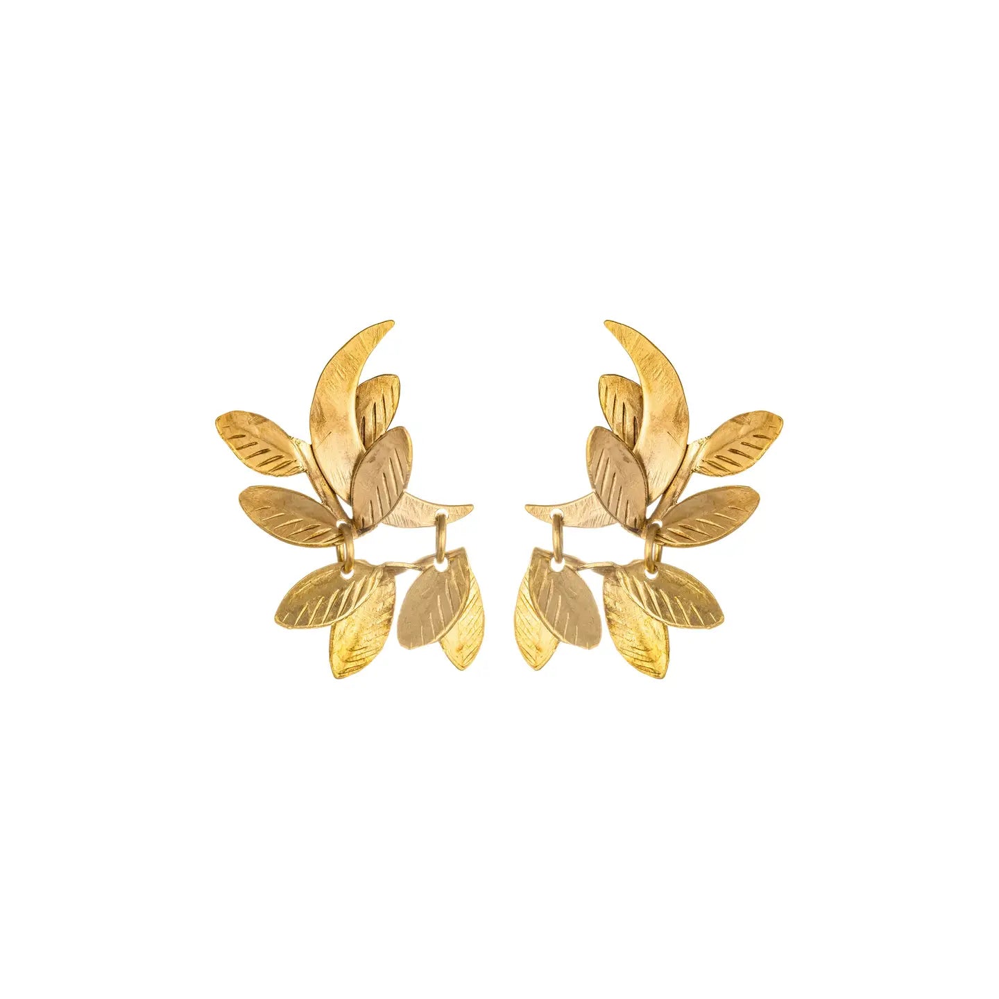 Fairy Crescent Leaf Moon Earrings by We Dream in Colour