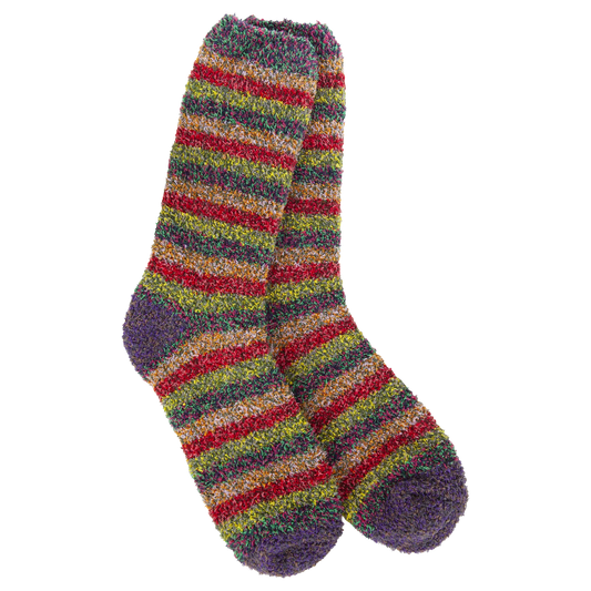 Fall Multi Stripe Cozy Crew Socks