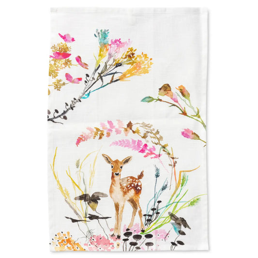 Fawn Vignette Tea Towel