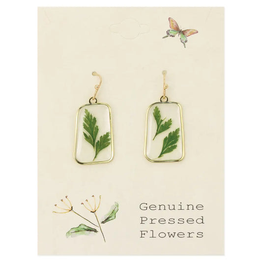 Fern Dried Flower Earrings