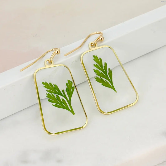 Fern Dried Flower Earrings