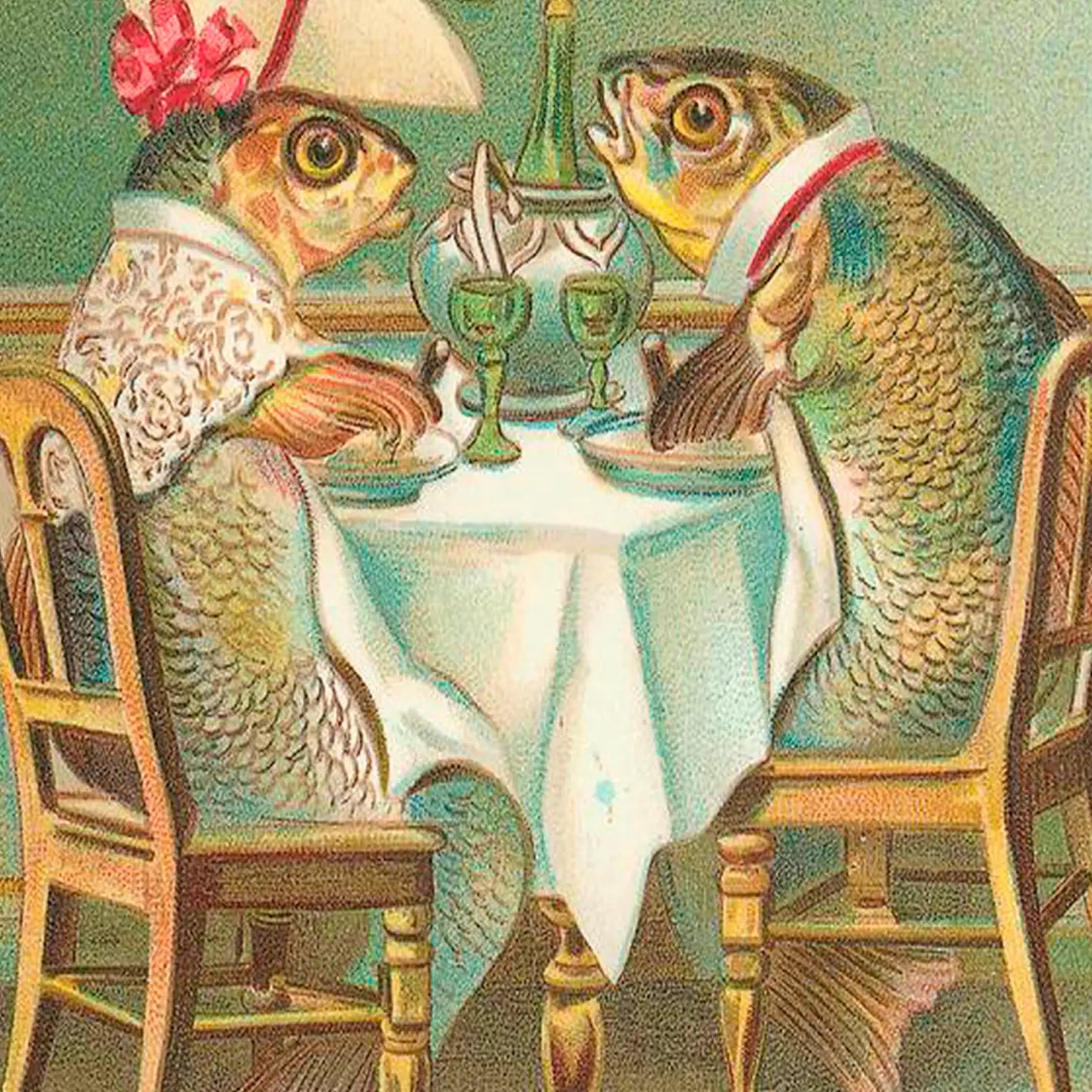 Fish Dinner Date Blank Card