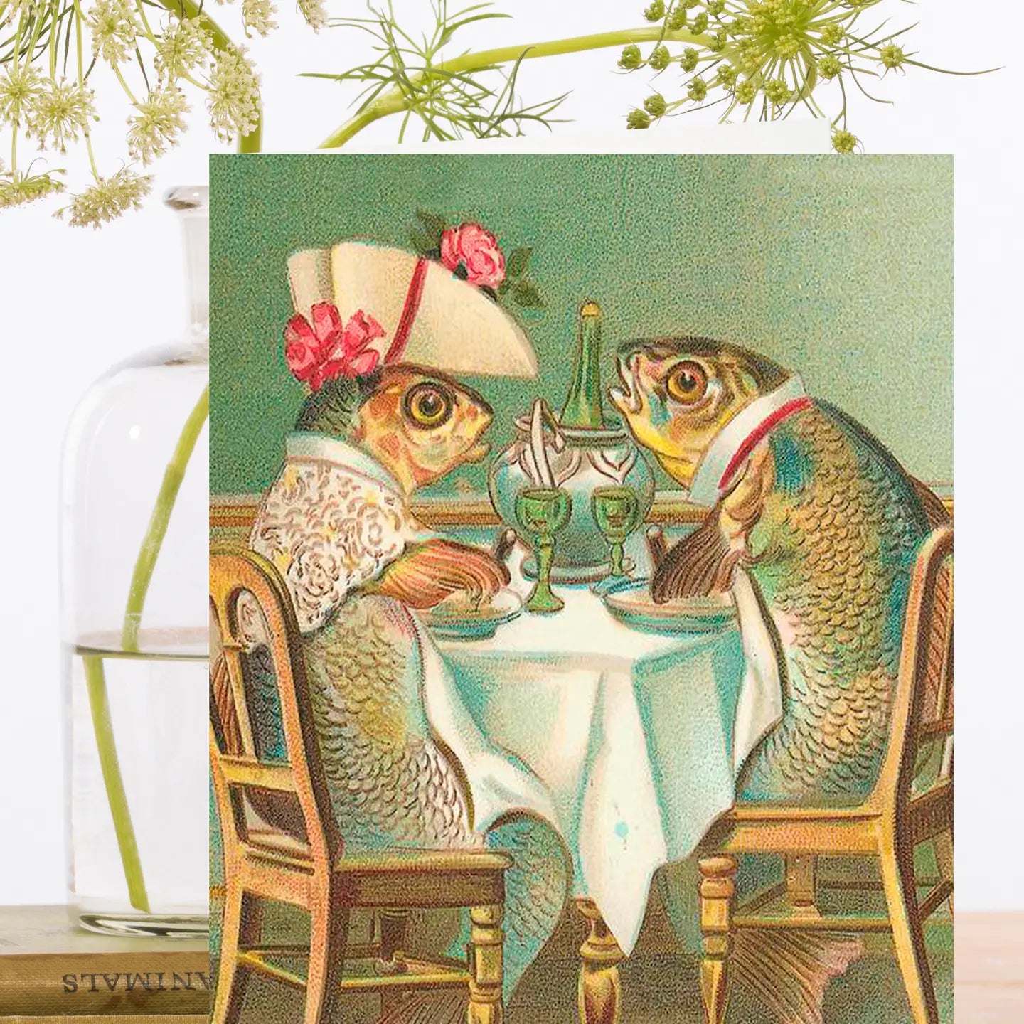 Fish Dinner Date Blank Card