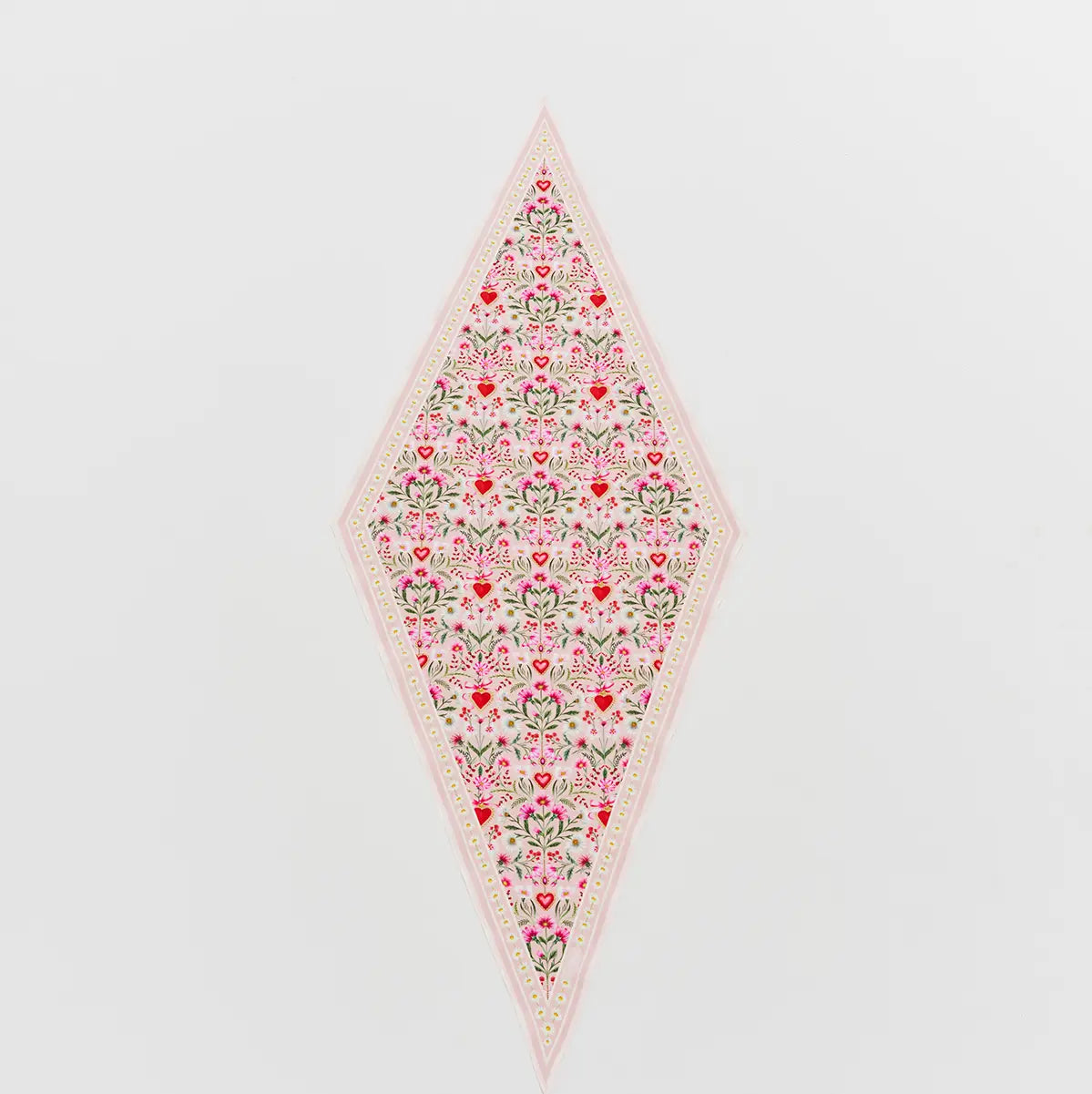 Floral Heart Pink Triangle Scarf by Fable England