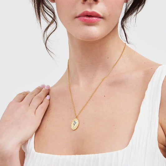Forget Me Not Cameo Necklace by Fable England