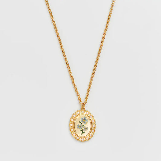 Forget Me Not Cameo Necklace by Fable England