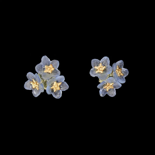 Forget Me Not Triple Flower Post Earrings