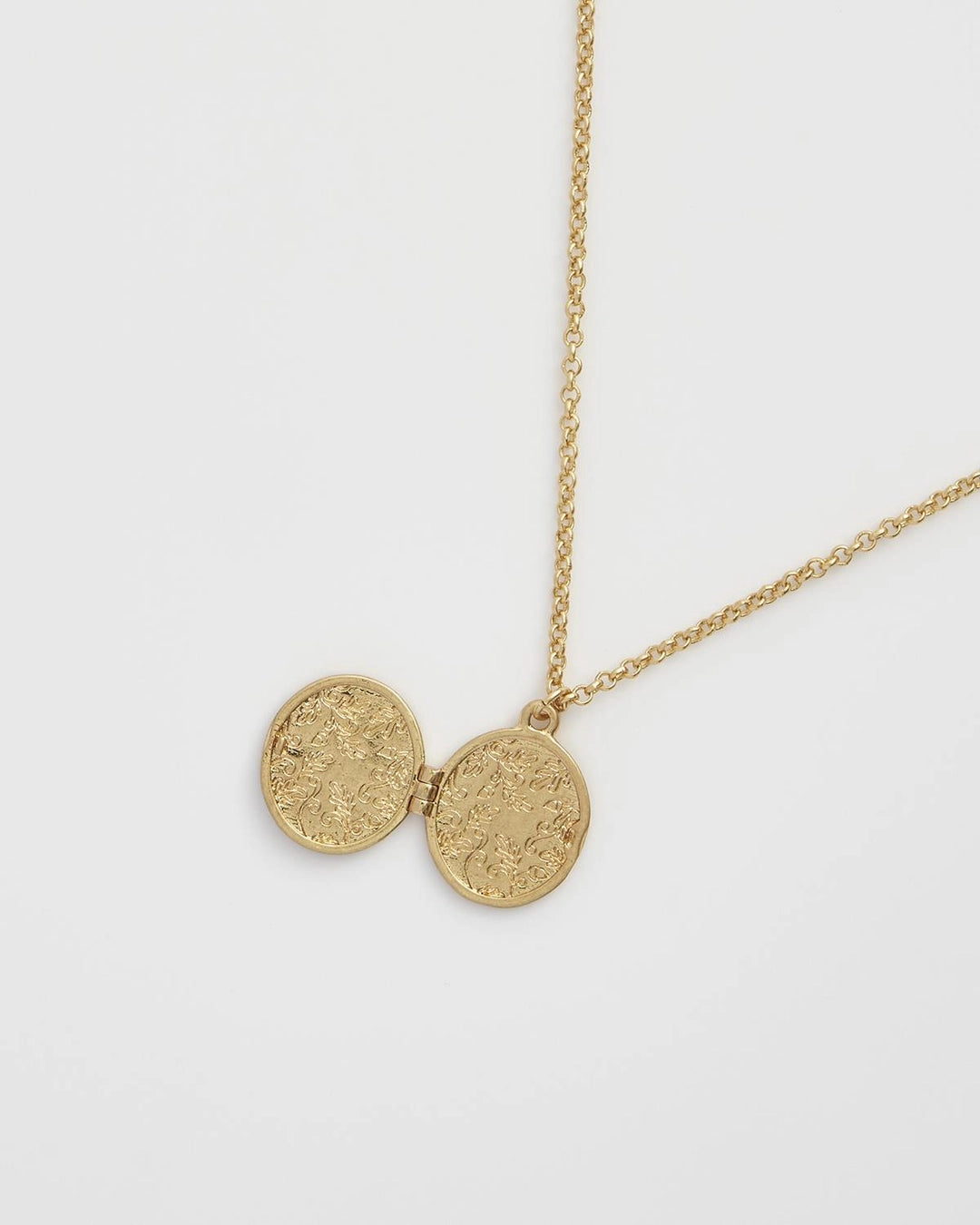 Fox & Acorn Oval Chain Locket Necklace by Fable England