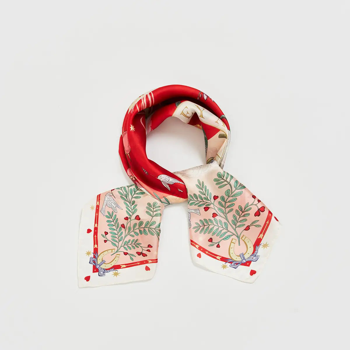 Freya Pink Narrative Square Scarf by Fable England