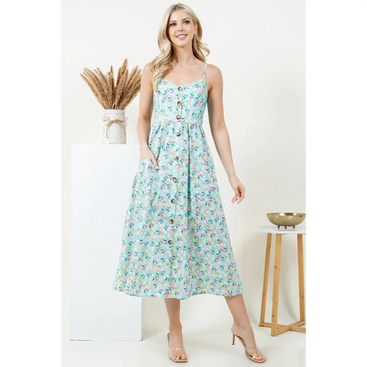 Fruity Floral Cami Cotton Dress
